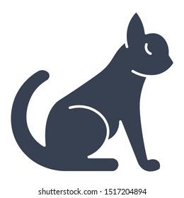 Cat Sitting Pose Vector Icon Design