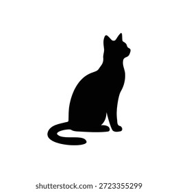 Katze sitzend Silhouette Symbol Vektor flaches Design.