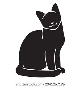 cat sitting silhouette cat vector art