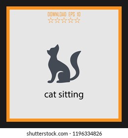 cat sitting  vector icon