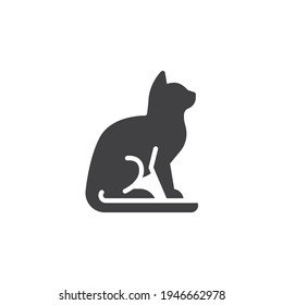 Cat sitting vector icon. filled flat sign for mobile concept and web design. Cat animal glyph icon. Symbol, logo illustration. Vector graphics