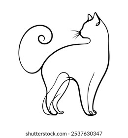 cat sitting, vector icon. silhouette symbol. sign for mobile concept and web design. Pet symbol logo cartoon illustration. vector graphics - vector.