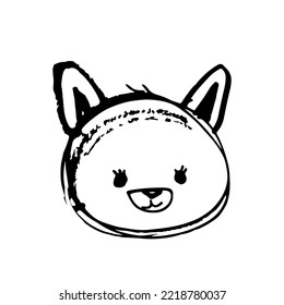 Cat. Sketch Hand Drawn Animal. Vector print for children room, fabric, paper, greeting card, postcard, card, t shirt, poster, textile. Vector illustration