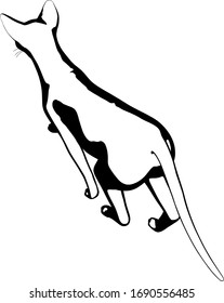 Katzen-Skizze auf weißem Hintergrund. Sphynx-Silhouette-Vektorillustration