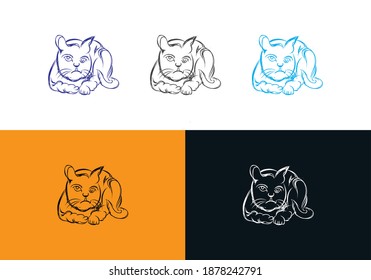 Cat sketch vector graphics black