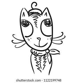 Cat. Sketch. Vector illustration