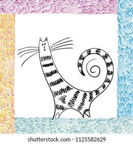 Cat. Sketch. Vector illustration