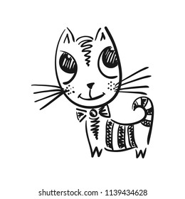 Cat. Sketch. Vector illustration