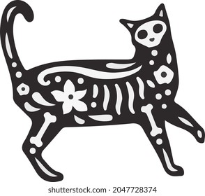 cat skull cut out vector