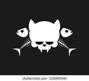 Cat skull sign isolated. icon Vector illustration