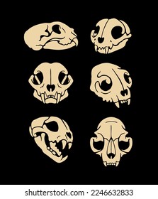 cat skull  Cat silhouette  Vector illustration art
