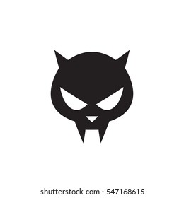 Cat skull symbol - vector illustration

