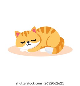 Cat sleep cute minimal illustration cartoon