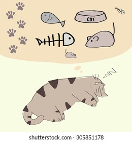cat sleeping Day dreaming