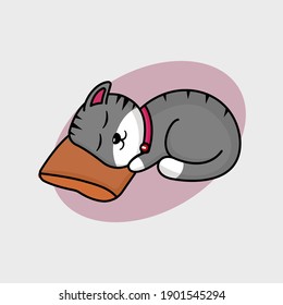 the cat is sleeping and dreaming
