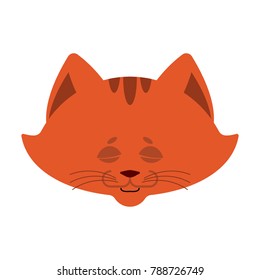 Cat sleeping emoji. Pet asleep emotions. kitty dormant. Vector illustration
