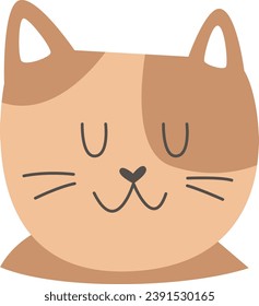 Cat Sleeping Face Vector Illustration