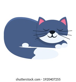 Icono de sueño de gato. Caricatura del icono del vector del sueño del gato para el diseño web aislado en fondo blanco