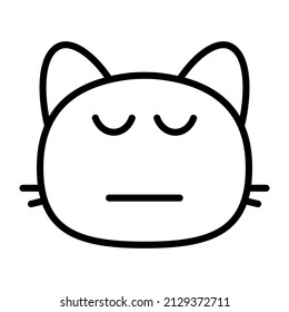 Diseño de iconos negros de la línea de dormir del gato