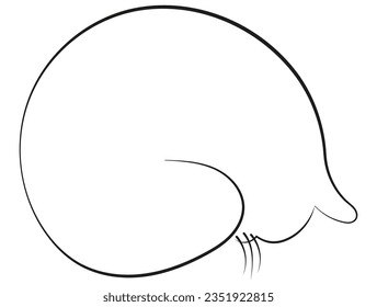 El gato durmiendo en el dibujo mínimo de una línea