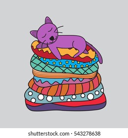 Cat sleeping on the couch