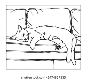 Katze schlafen auf der Couch Illustration