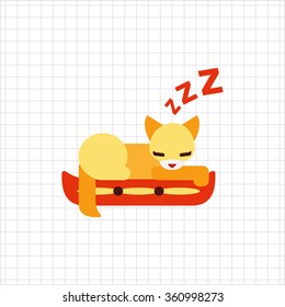 Cat sleeping on pillow