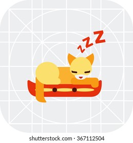 Cat sleeping on pillow