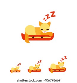 Cat sleeping on pillow