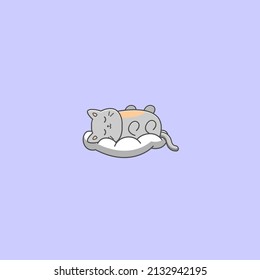 cat sleeping on pillow illustration