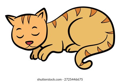 Katze, die auf weißem Hintergrund schläft
