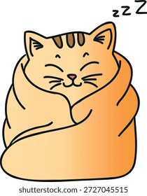 The cat is sleeping vector