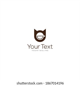 Cat Smile Coffee Cafe Logo Design
