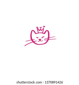 Cat smile  doodle vector symbol.