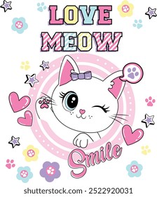 CAT SMILE GIR CUTE LOVE STAR 