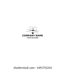 Cat Smile Logo Design Vector