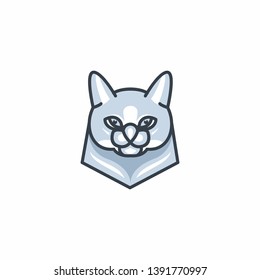 cat smile logo template vector