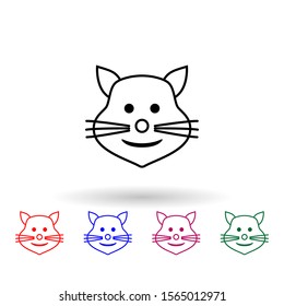 Cat with a smile multi color icon. Simple thin line, outline vector of emoji icons for ui and ux, website or mobile application