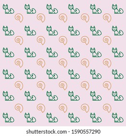 cat and snail abstract background pattern design vector