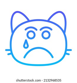 Katzenschnarchen-Linie Gradient-Icon-Design