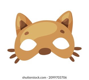 Cat Snout Mask as Party Birthday Photo Booth Prop Vector Illustration