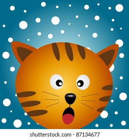 Cat with snow background