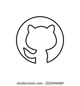 Icono de aplicación de medios sociales Cat, con forma de línea, ilustración vectorial de los registros de medios sociales.