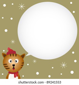 Cat speaking with a speech bubble