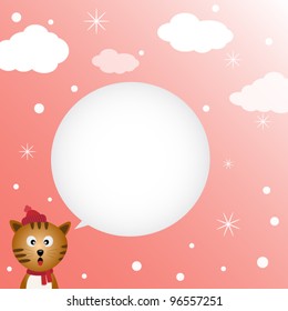 Cat speaking with a speech bubble