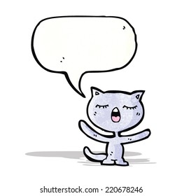 cat with speech bubble cartoon