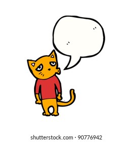cat with speech bubble cartoon