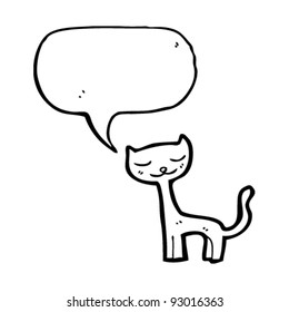 cat with speech bubble cartoon