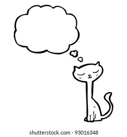 caricatura de pensamiento del gato con voz