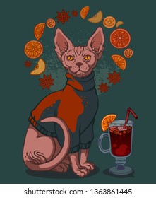 cat sphinx and mulled wine